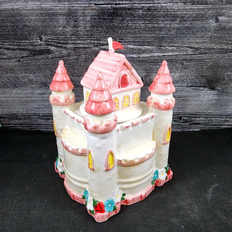 Load image into Gallery viewer, Hello Kitty Princess Castle Cookie Snack Jar Classic Ceramic Blue Sky Embossed