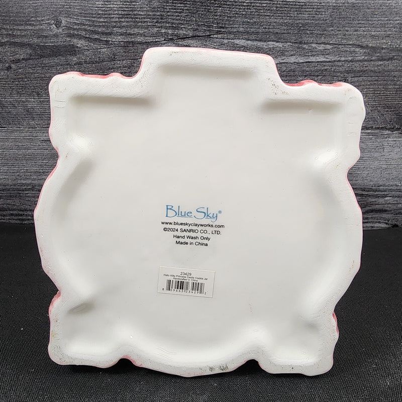 Load image into Gallery viewer, Hello Kitty Princess Castle Cookie Snack Jar Classic Ceramic Blue Sky Embossed