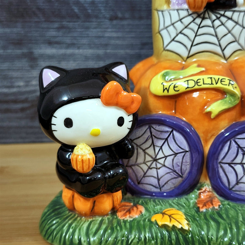 Load image into Gallery viewer, Hello Kitty Pumpkin Cafe Latte Candle Holder Tea Light Lite Ceramic Blue Sky