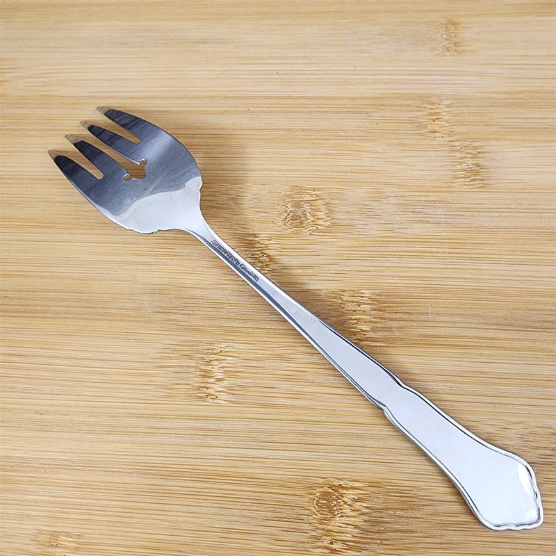 Load image into Gallery viewer, Ashmore Oneida Medium Solid Cold Meat Fork Stainless Burnished Handle Flatware