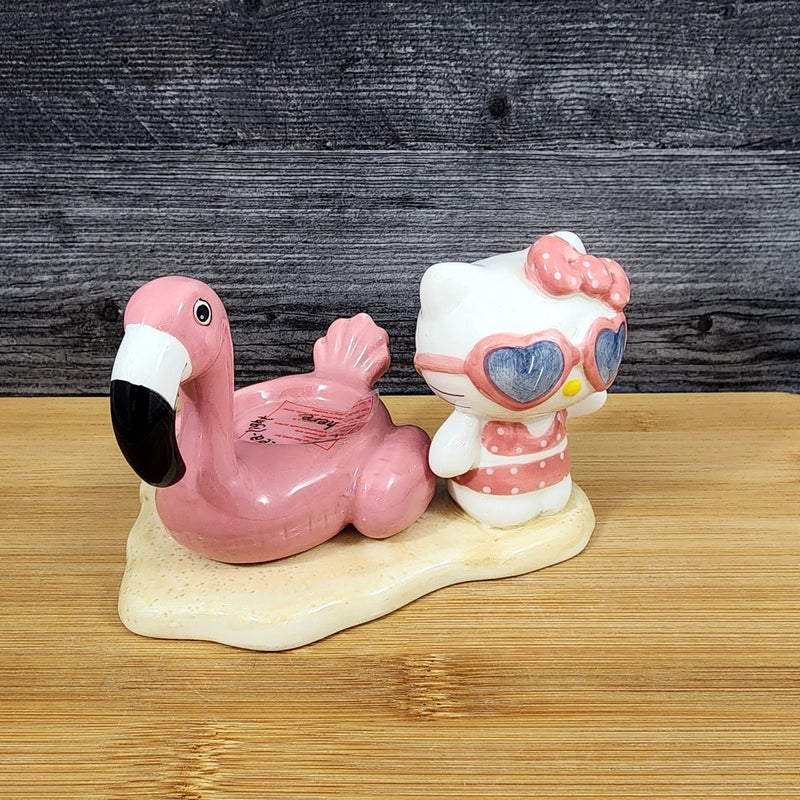 Load image into Gallery viewer, Hello Kitty Pretty Pink Flamingo Candle Holder Tea Light Lite Ceramic Blue Sky