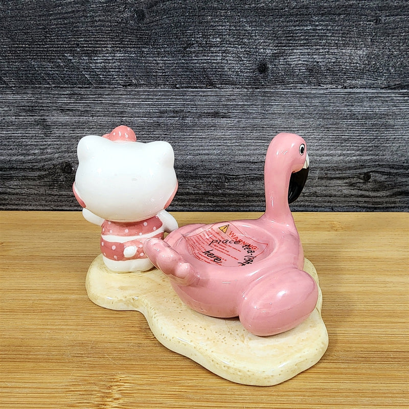 Load image into Gallery viewer, Hello Kitty Pretty Pink Flamingo Candle Holder Tea Light Lite Ceramic Blue Sky