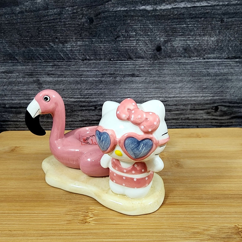 Load image into Gallery viewer, Hello Kitty Pretty Pink Flamingo Candle Holder Tea Light Lite Ceramic Blue Sky