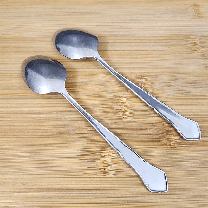 Load image into Gallery viewer, Ashmore Oneida Dinner Teaspoon Set of 2 Stainless Burnished Handle Flatware