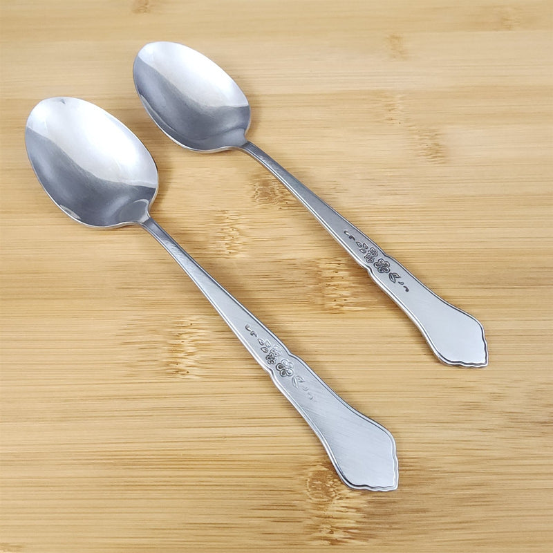 Load image into Gallery viewer, Ashmore Oneida Dinner Oval Soup Spoon 2 Set Stainless Burnished Handle Flatware