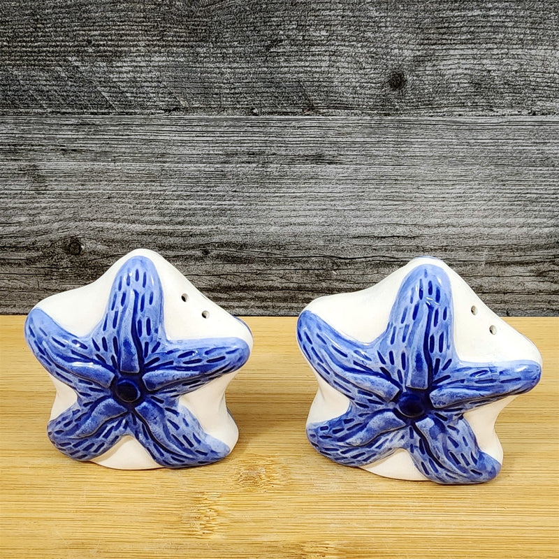 Load image into Gallery viewer, Magic Sea Starfish Salt Pepper Set Collectible Ceramic Blue Sky Clayworks