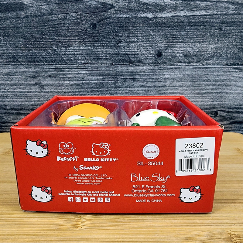 Load image into Gallery viewer, Hello Kitty and Keroppi Frog Salt Pepper Set Gardening Ceramic by Blue Sky