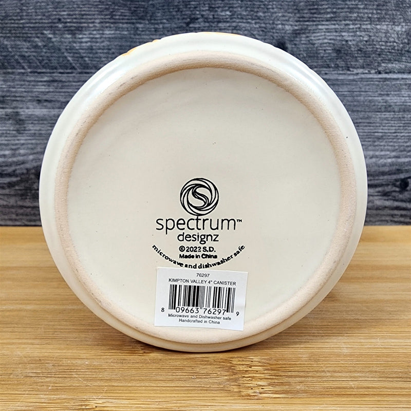 Load image into Gallery viewer, Botanical Harvest Pumpkin Canister & Lid 4" Ceramic White Jar Kimpton Blue Sky