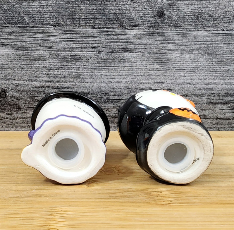 Load image into Gallery viewer, Hello Kitty Halloween Trick Treat Witch Costume Salt Pepper Set Ceramic Blue Sky
