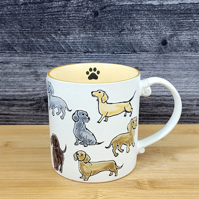 Load image into Gallery viewer, Dachshund Coffee Mug Doxie Breed Dog Ceramic Embossed 21oz Tea Cup Blue Sky
