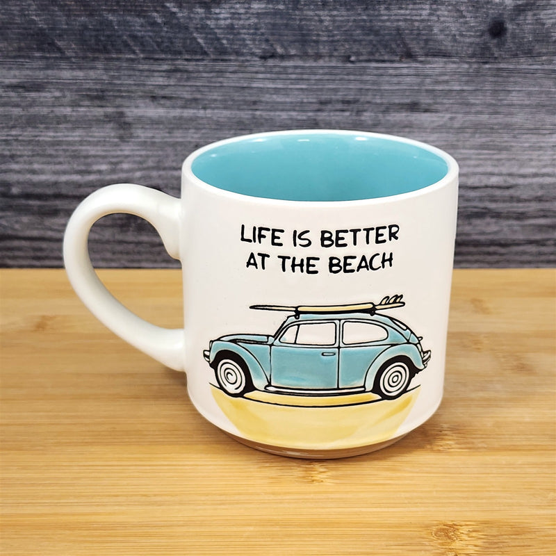 Load image into Gallery viewer, Retro Volkswagen Car Surfboard Coffee Mug Ceramic Ocean Lover Tea Cup Blue Sky