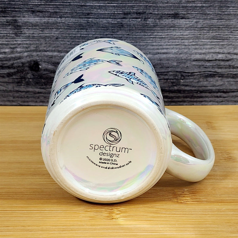 Load image into Gallery viewer, Fish Coffee Mug Whimsical Sea Creatures Ceramic Luster Glaze Tea Cup Blue Sky