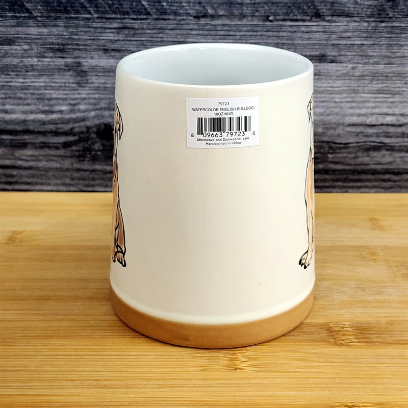 Load image into Gallery viewer, English Bulldog Coffee Mug Ceramic Dog Bully Breed Cup Blue Sky Embossed 18 oz