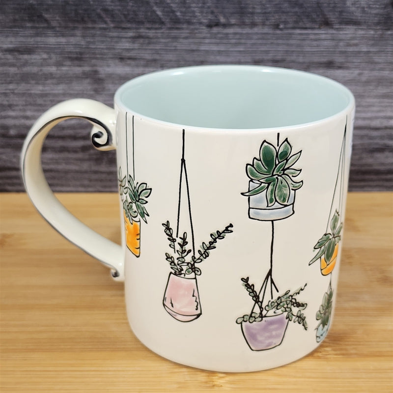 Load image into Gallery viewer, Crazy Plant Lady Floral Coffee Mug 21 oz Embossed Tea Cup Ceramic by Blue Sky