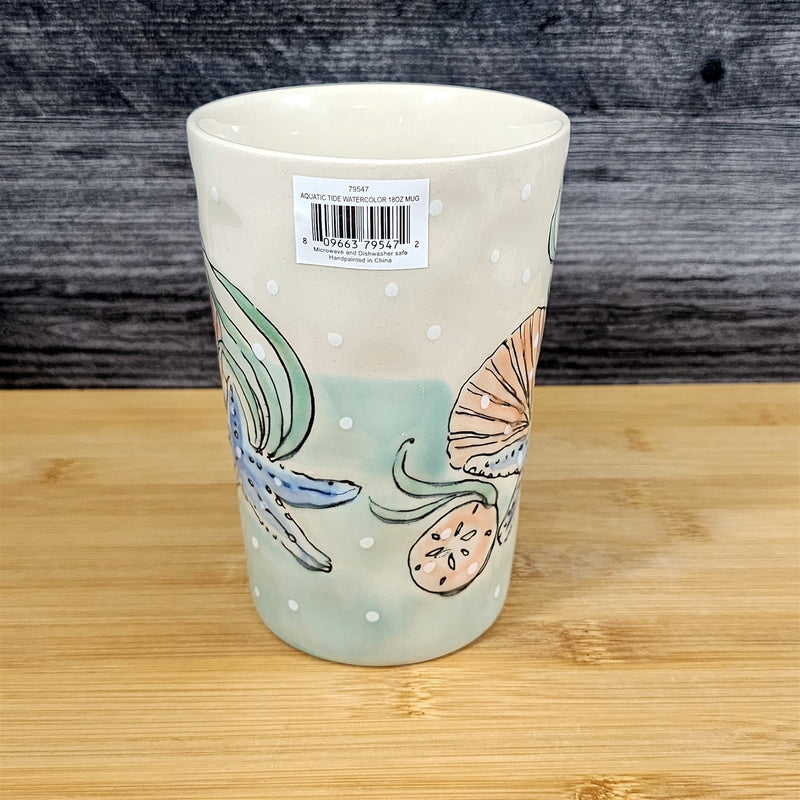 Load image into Gallery viewer, Whimsical Star Fish Coffee Mug Marine Ocean Coral Life Cup Blue Sky Ceramic 18oz