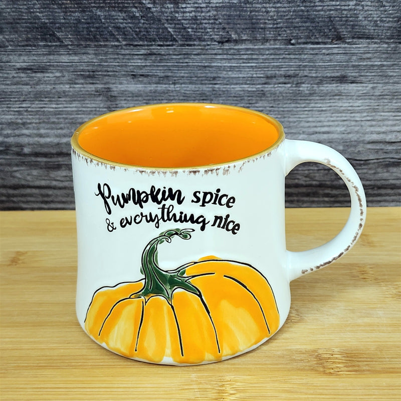 Load image into Gallery viewer, Pumpkin Spice Thanksgiving Coffee Mug Orange Harvest Tea Cup 17oz by Blue Sky