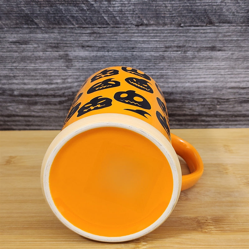 Load image into Gallery viewer, Pumpkin Halloween Coffee Mug Orange Black Jack-O-Lantern Tea Cup 20oz Blue Sky