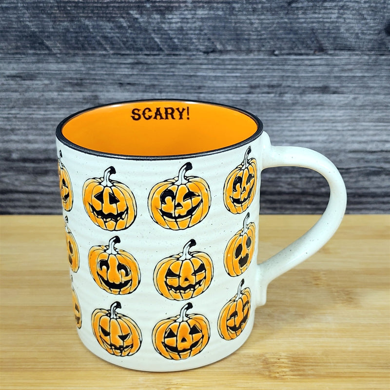 Load image into Gallery viewer, Halloween Pumpkin Coffee Mug Jack-o-Lanterns Faces Tea Cup 16oz by Blue Sky