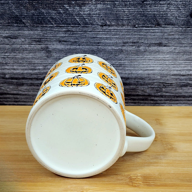 Load image into Gallery viewer, Halloween Pumpkin Coffee Mug Jack-o-Lanterns Faces Tea Cup 16oz by Blue Sky