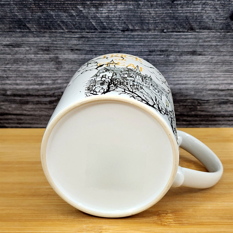 Load image into Gallery viewer, Spooky Coffee Mug Ceramic Halloween Haunted House Trick or Treat Cup Blue Sky