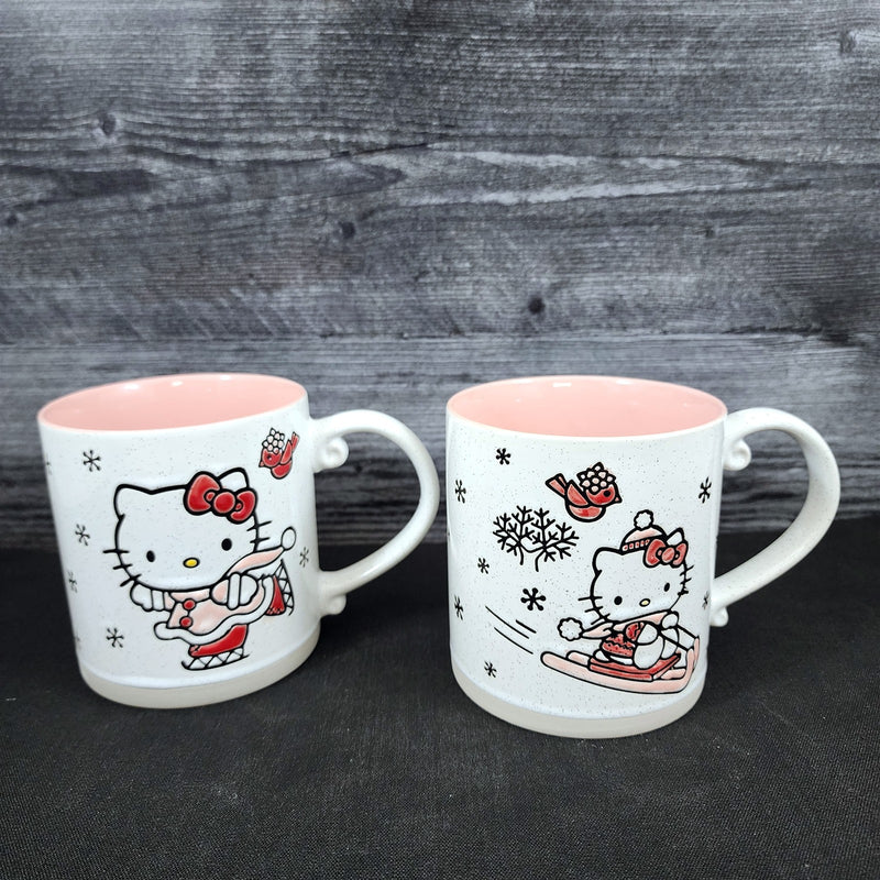 Load image into Gallery viewer, Hello Kitty Winter Sports Coffee Mug Set Blue Sky Ceramic Holiday Tea Cup 21oz
