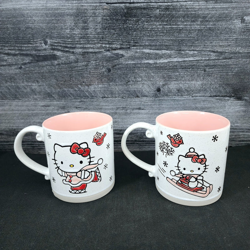 Load image into Gallery viewer, Hello Kitty Winter Sports Coffee Mug Set Blue Sky Ceramic Holiday Tea Cup 21oz