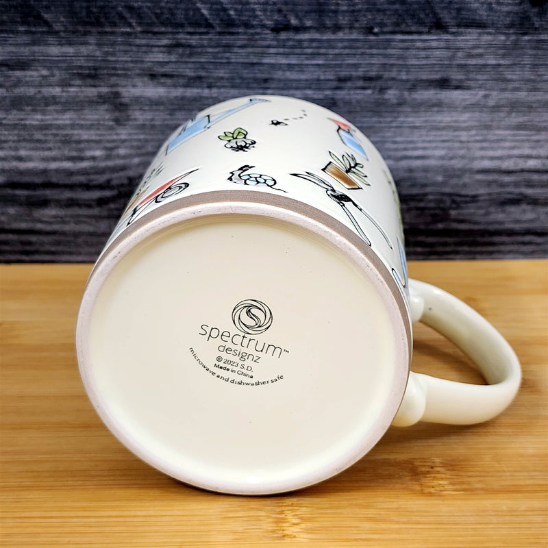 Load image into Gallery viewer, Hobby Gardener Coffee Mug Embossed Garden Tools flowers Pot Cup 21oz Blue Sky