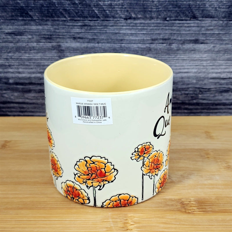 Load image into Gallery viewer, Spanish Ama Lo Que Aces Coffee Mug "Love What You Love" Flower Art Cup Blue Sky