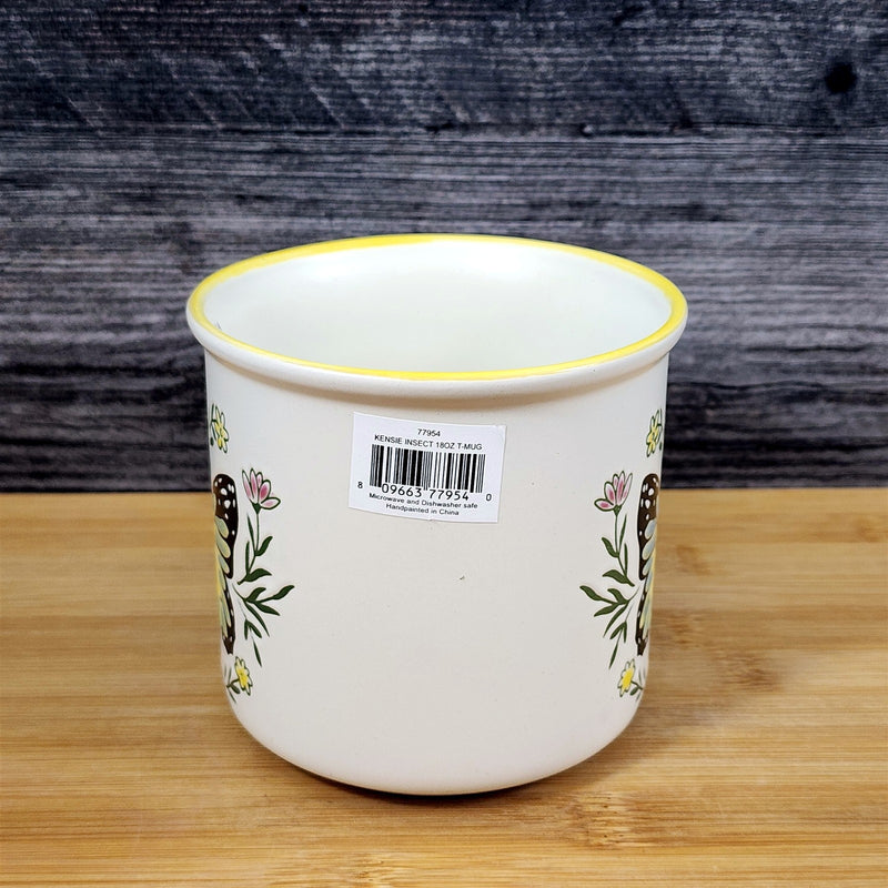 Load image into Gallery viewer, Butterfly Wildflower Coffee Mug Cottagecore Nature Garden Ceramic Cup Blue Sky