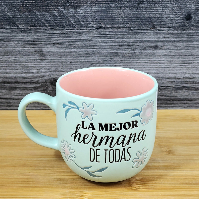 Load image into Gallery viewer, Spanish Coffee Mug La Mejor Hermana De Todas "Best Sister" Cup Blue Sky Ceramic
