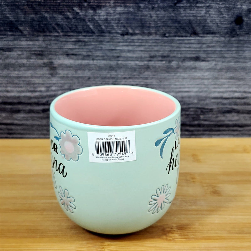 Load image into Gallery viewer, Spanish Coffee Mug La Mejor Hermana De Todas "Best Sister" Cup Blue Sky Ceramic