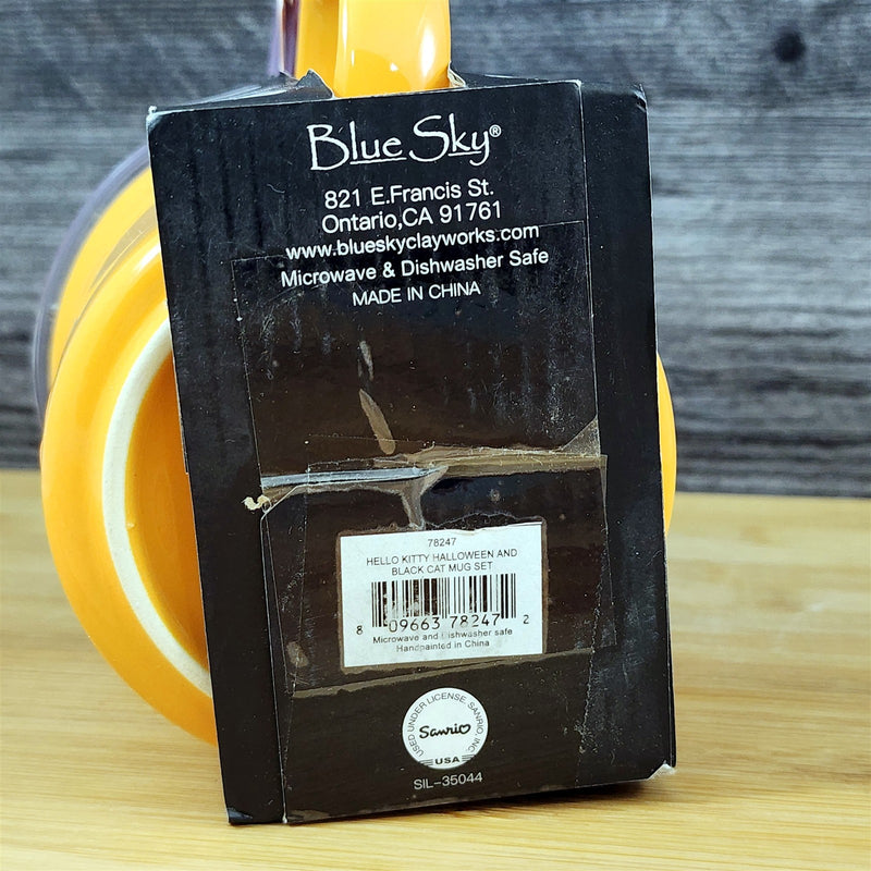 Load image into Gallery viewer, Hello Kitty Halloween Black Cat Mug Set Coffee Tea Cup Blue Sky