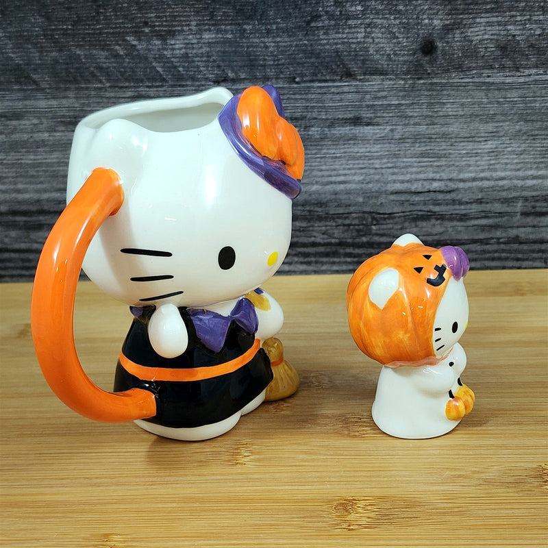 Load image into Gallery viewer, Hello Kitty Halloween Mug & Ghost Figurine Ceramic White Coffee Tea Cup Blue Sky