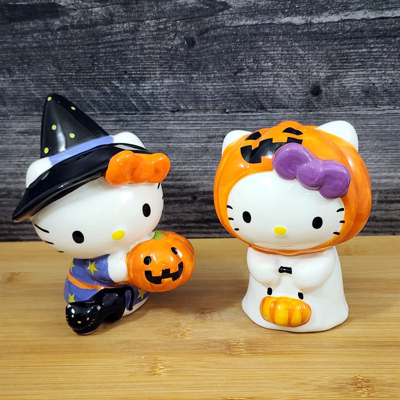 Load image into Gallery viewer, Hello Kitty in Halloween Costumes Figurines Witch & Ghost Décor Ceramic Blue Sky