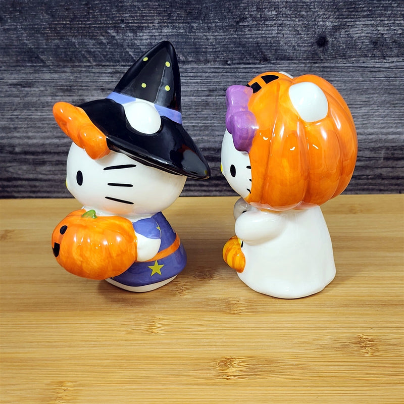 Load image into Gallery viewer, Hello Kitty in Halloween Costumes Figurines Witch & Ghost Décor Ceramic Blue Sky