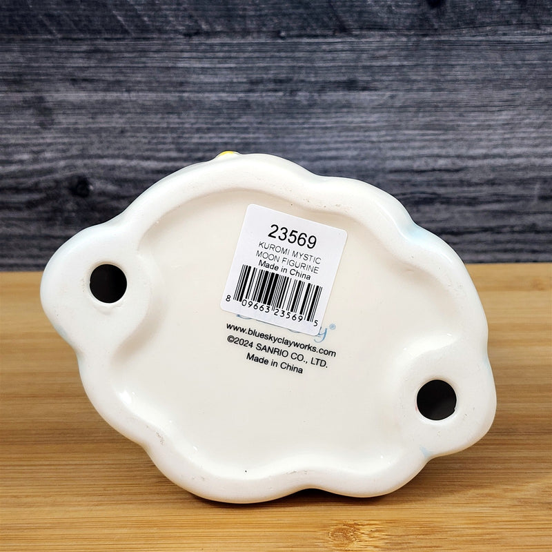 Load image into Gallery viewer, Halloween Kuromi Witch Figurine Mystic Moon and Cloud 7.25” Ceramic Blue Sky