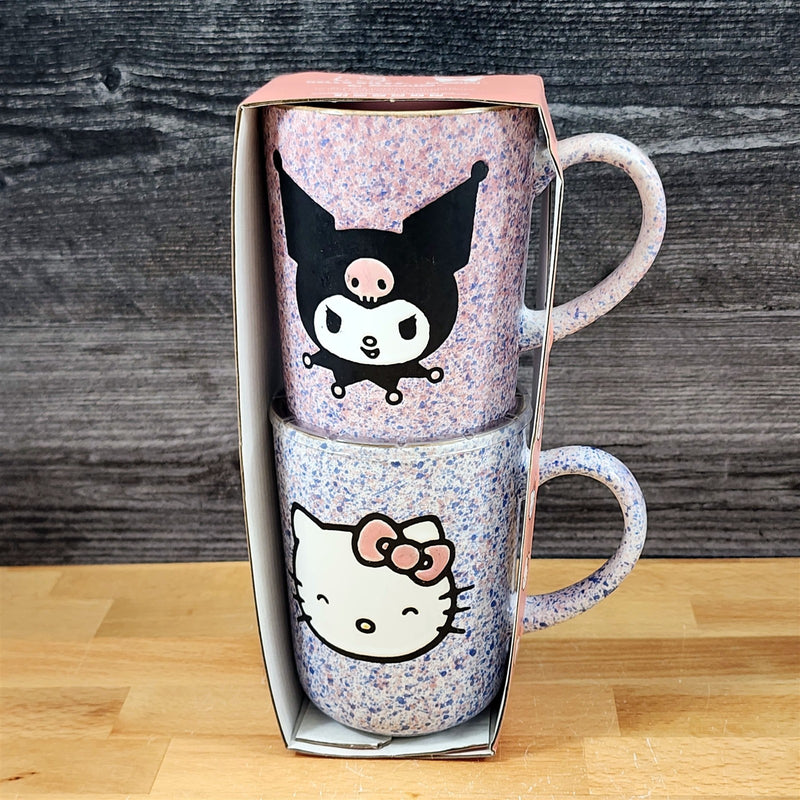 Load image into Gallery viewer, Hello Kitty & Kuromi Coffee Mug Set Ceramic Speckled Tea Cup 18oz Blue Sky