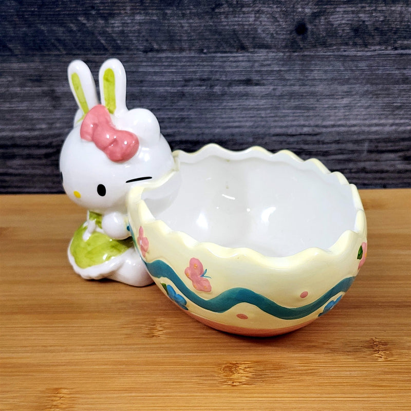 Load image into Gallery viewer, Hello Kitty Bunny Egg Bowl for Snacks or Candy Ceramic Blue Sky