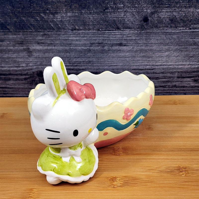 Load image into Gallery viewer, Hello Kitty Bunny Egg Bowl for Snacks or Candy Ceramic Blue Sky