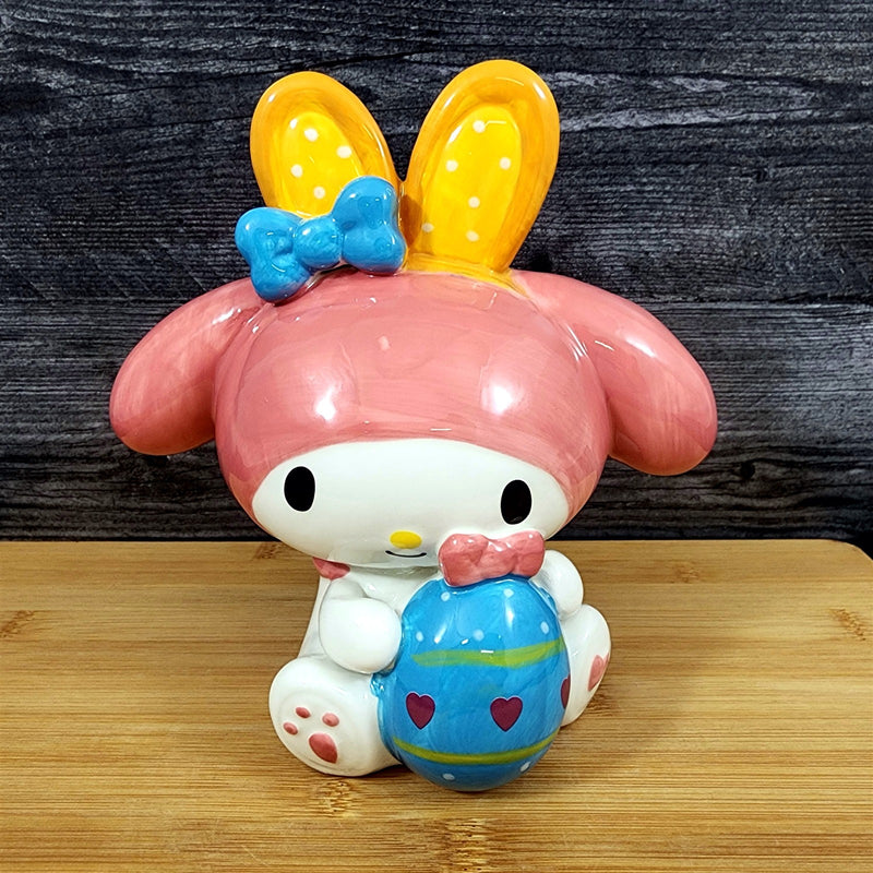 Load image into Gallery viewer, My Melody Easter Bunny Ears Figurine Colored Egg Hello Kitty Blue Sky Ceramic