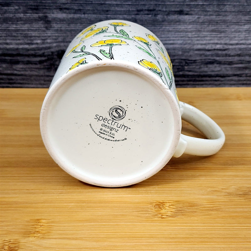 Load image into Gallery viewer, Antinio Floral Coffee Mug Embossed Summer Yellow flowers Tea Cup 21oz Blue Sky