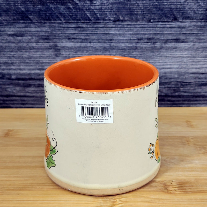 Load image into Gallery viewer, Pumpkin Harvest Autumn Coffee Mug Orange Embossed Tea Cup 17oz by Blue Sky