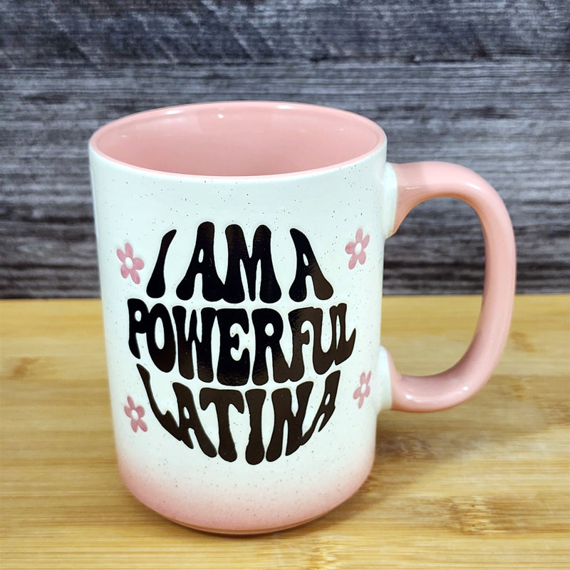 Load image into Gallery viewer, Latina Power Inspirational Mug Ceramic Coffee Tea Cup Pink by Blue Sky
