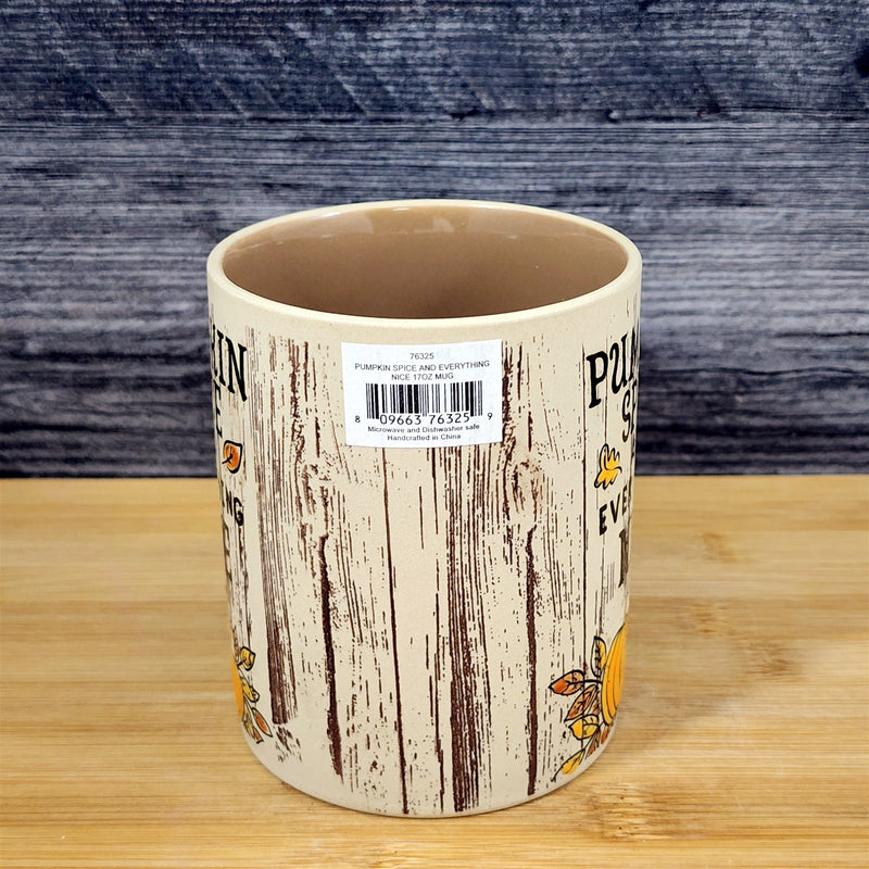 Load image into Gallery viewer, Thanksgiving Coffee Mug Pumpkin Spice Wood Grain Tea Cup 17oz by Blue Sky