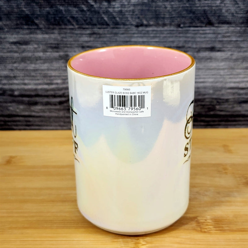 Load image into Gallery viewer, Hot Stuff Coffee Mug Ceramic Luster Glazed Tea Cup Pink Inside by Blue Sky