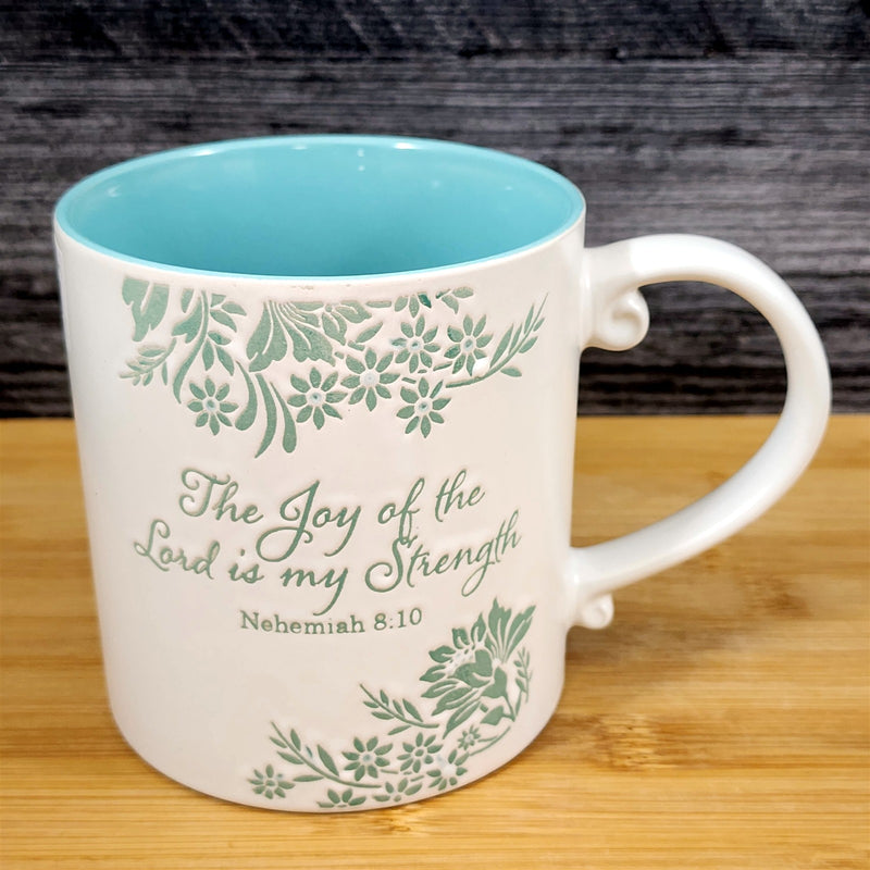 Load image into Gallery viewer, Religious Nehemiah 8:10 Inspiration Coffee Mug 21oz Embossed Tea Cup Blue Sky