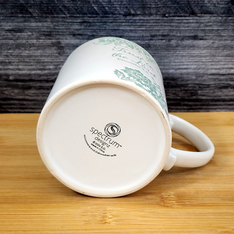 Load image into Gallery viewer, Religious Proverbs 3:5 Inspiration Coffee Mug Embossed Tea Cup by Blue Sky