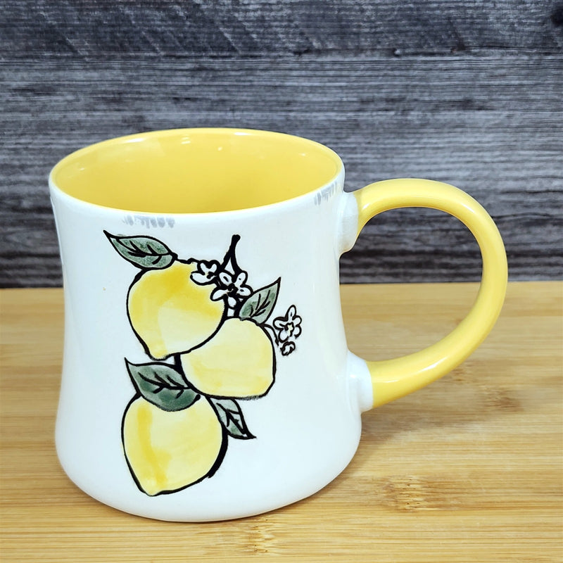 Load image into Gallery viewer, Lemon Art Mug Coffee Tea Cup Yellow Interior Ceramic Fruit Home Deco Blue Sky