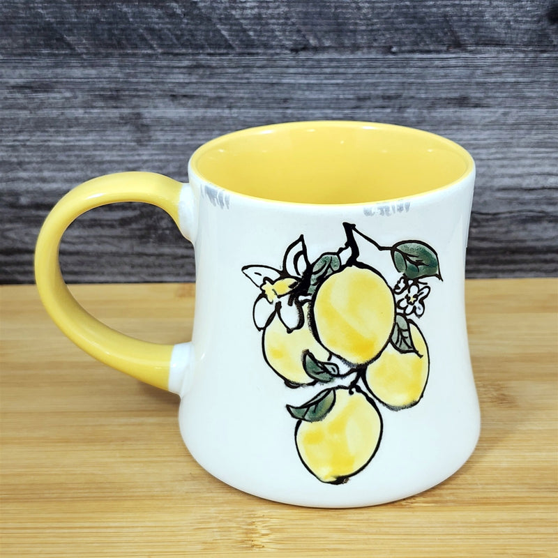 Load image into Gallery viewer, Lemon Coffee Mug Ceramic Fruit Tea Cup Yellow Interior Kitchen Decor by Blue Sky
