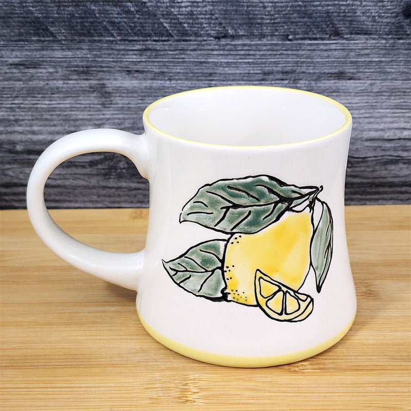 Load image into Gallery viewer, Lemon Coffee Mug Ceramic Fruit Tea Cup White Interior Kitchen Decor by Blue Sky